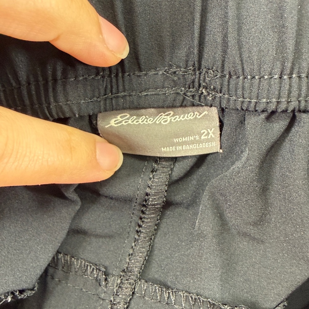 Eddie Bauer Black Pull On Pants Straight Leg Womens 2X High Rise Ankle - Picture 8 of 9